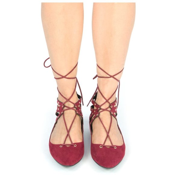 😎 QUPID "Strike-13" Burgundy Suede PU (7.5) - Picture 3 of 8